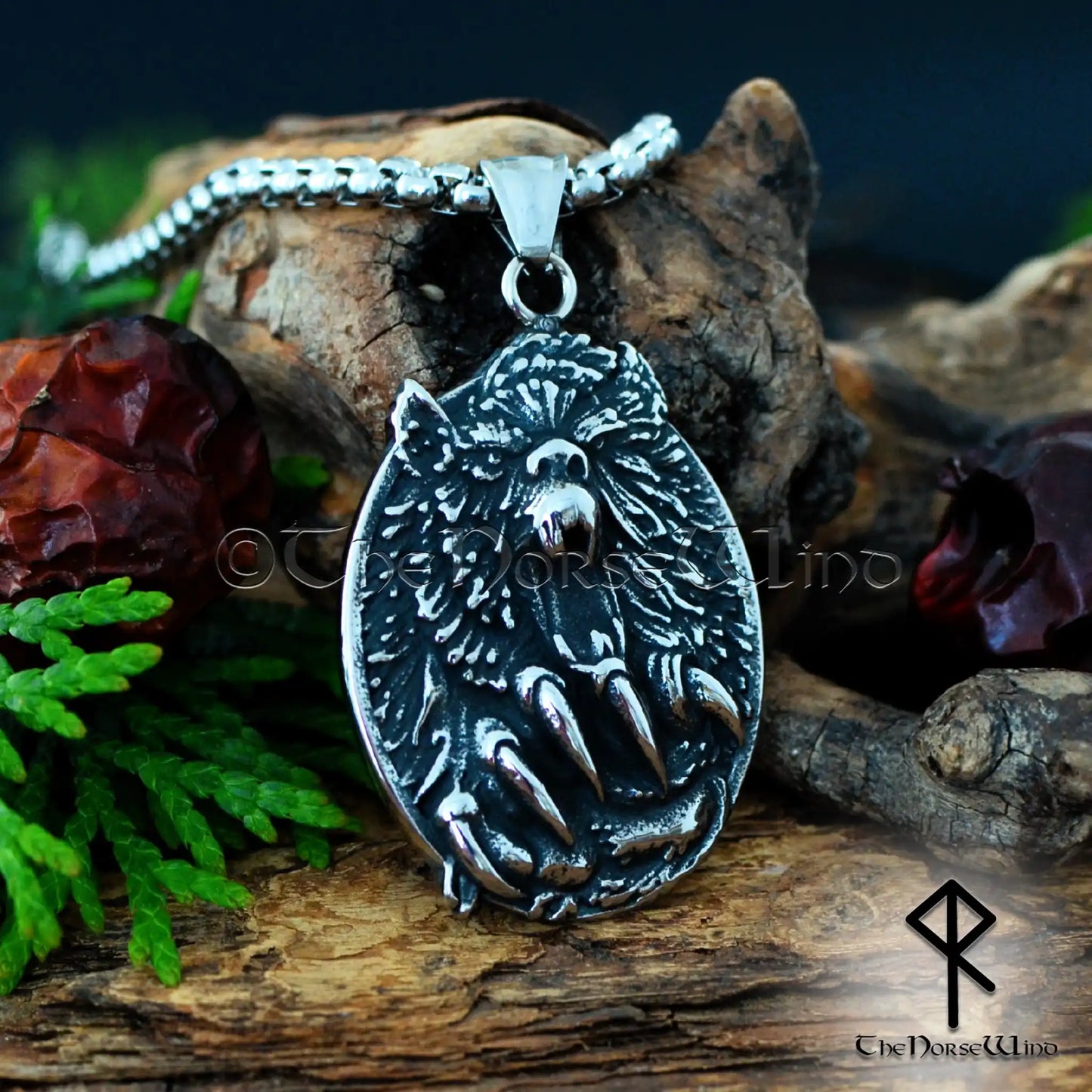 Viking Berserker Necklace – Norse Bear Head Pendant, Stainless Steel Viking Jewelry - The Norse Wind