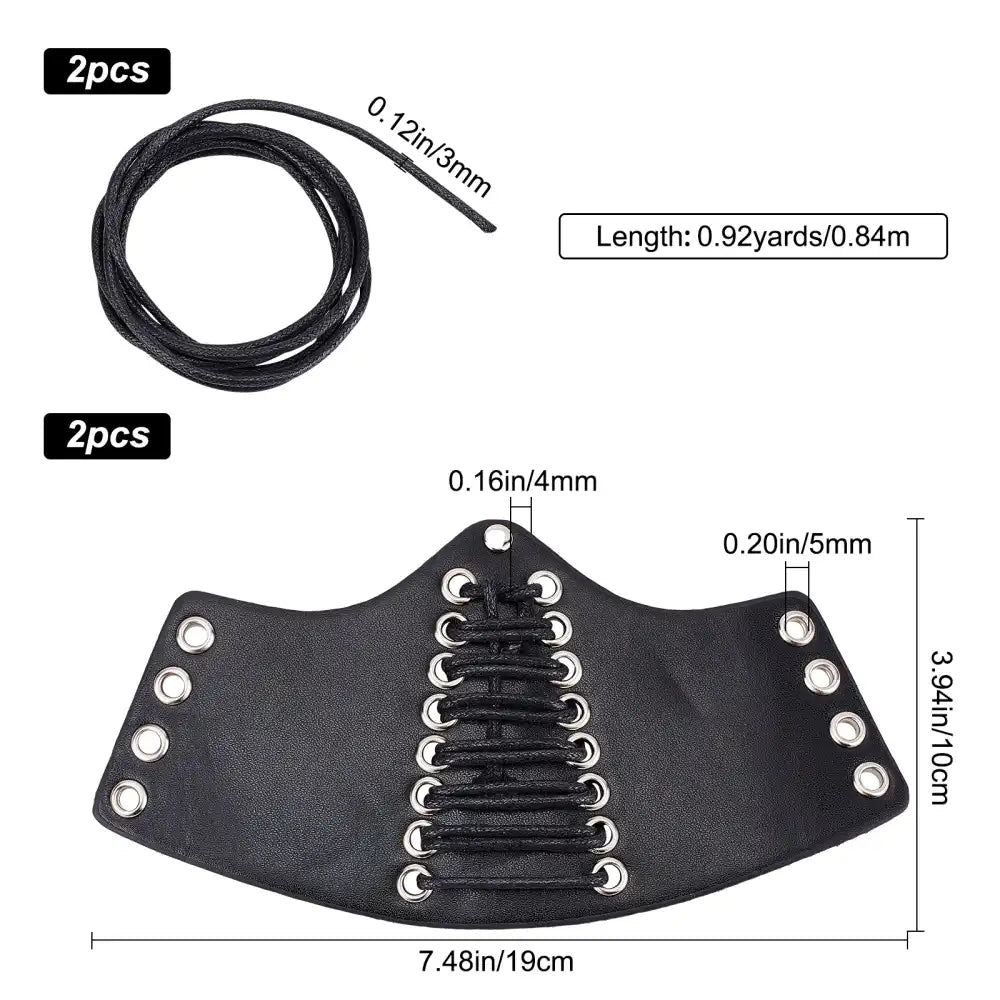 Viking Leather Bracers, Medieval Short Wristbands