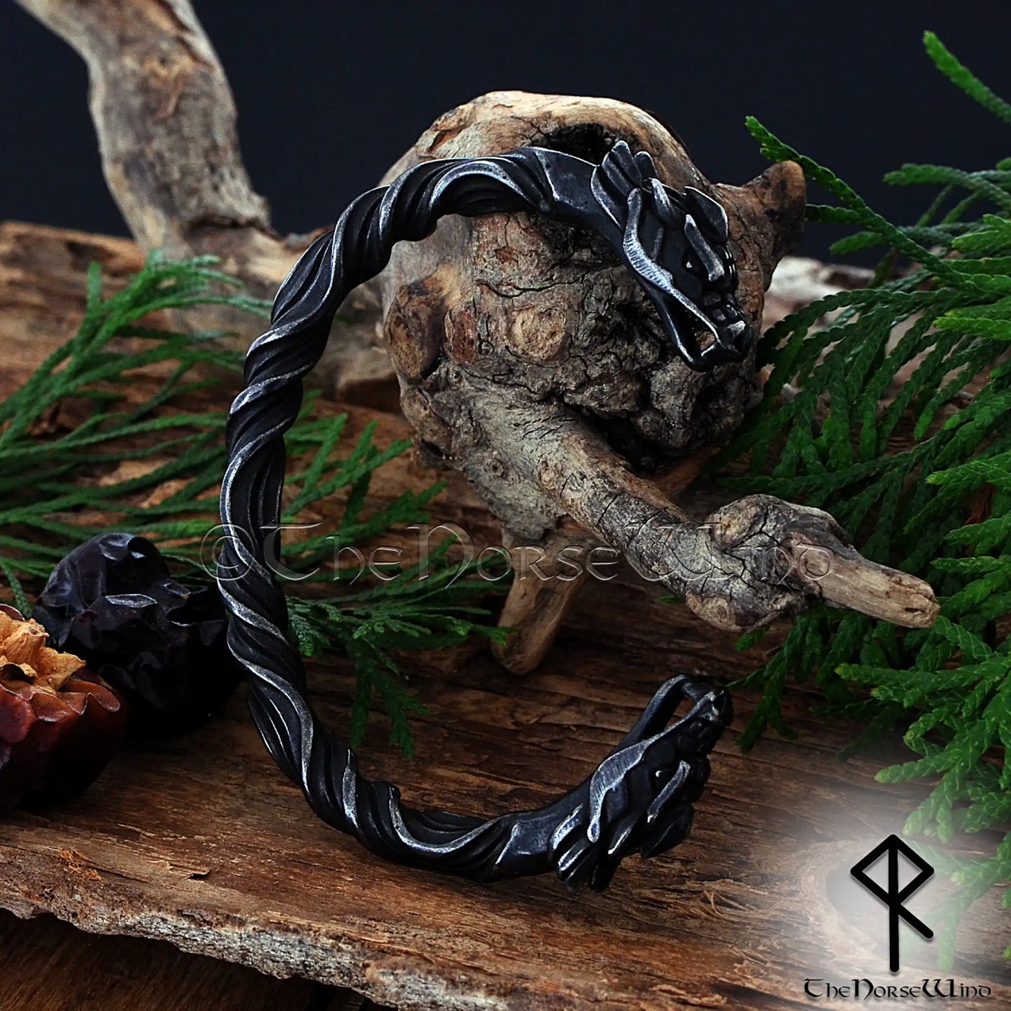 Viking Dragon Bracelet – Hand Forged Norse Nidhogg Arm Ring - The Norse Wind