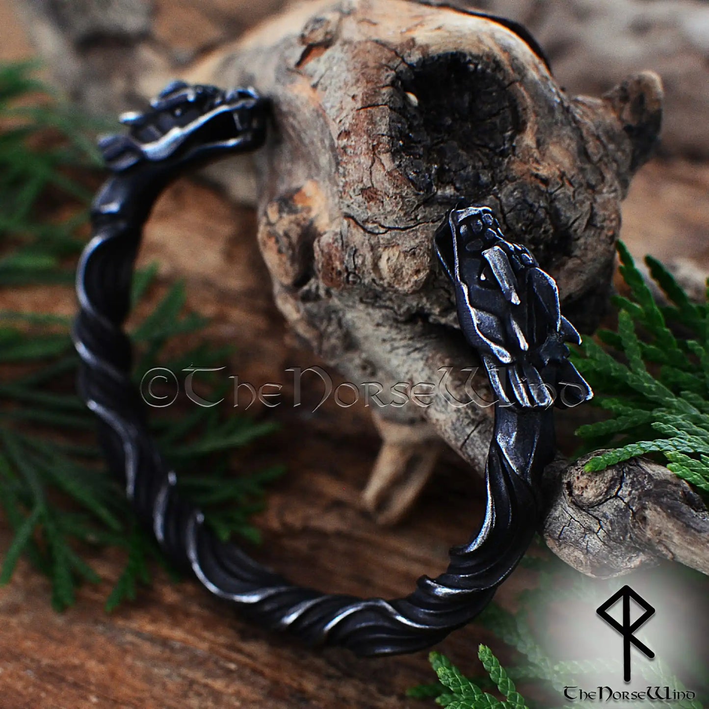 Viking Dragon Bracelet – Hand Forged Norse Nidhogg Arm Ring - The Norse Wind