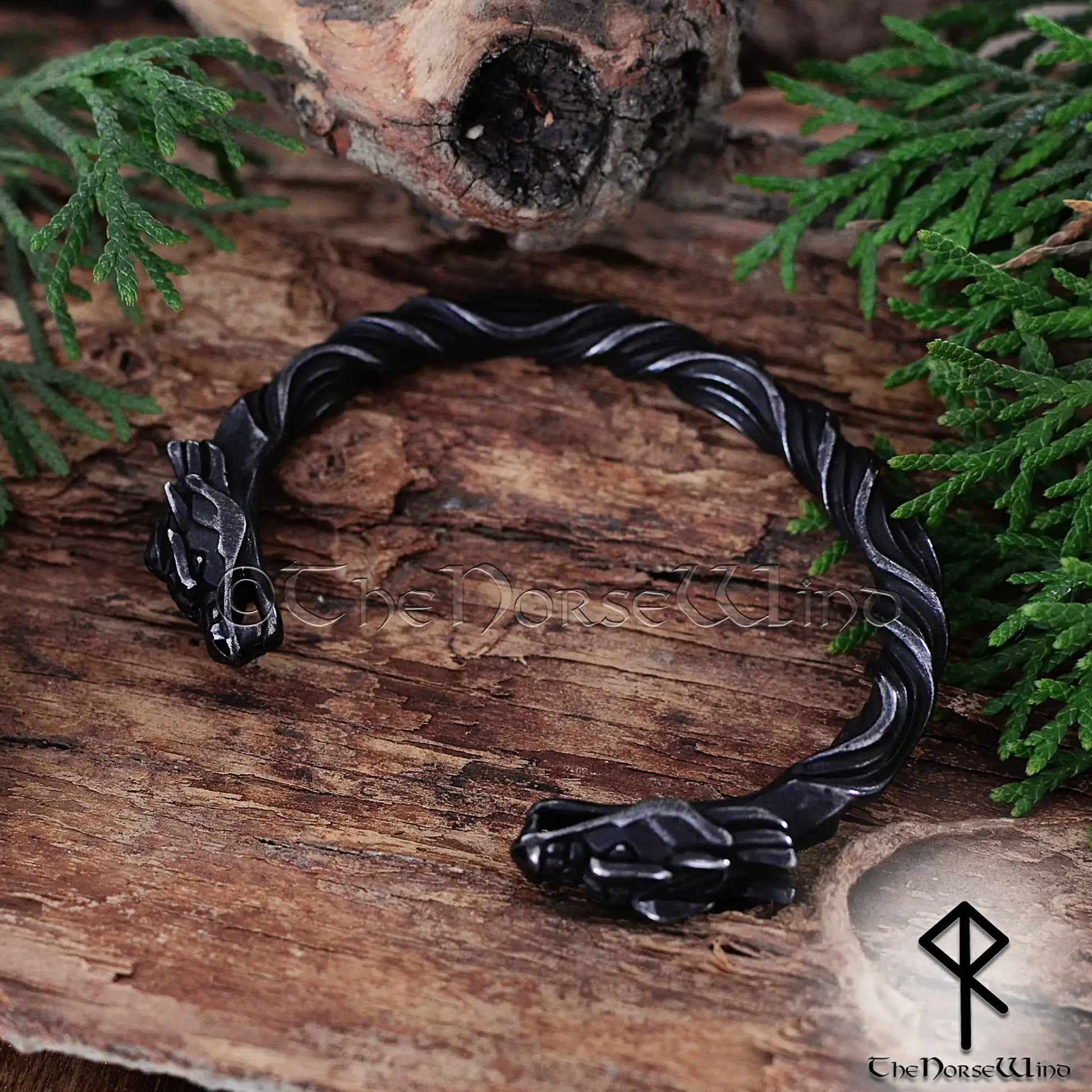 Viking Dragon Bracelet – Hand Forged Norse Nidhogg Arm Ring - The Norse Wind