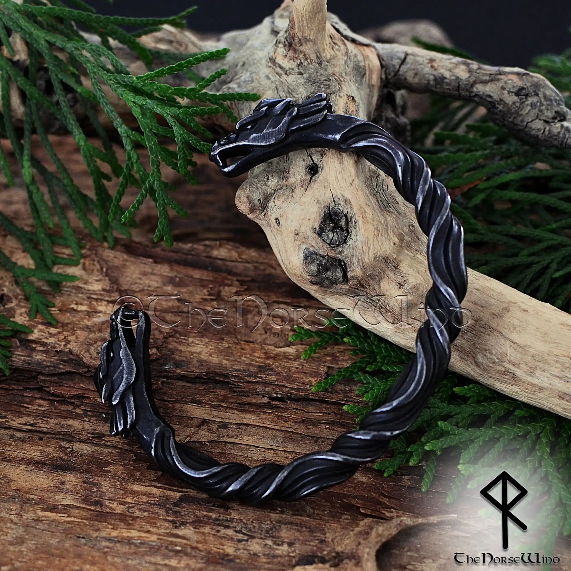 Viking Dragon Bracelet – Hand Forged Norse Nidhogg Arm Ring - The Norse Wind