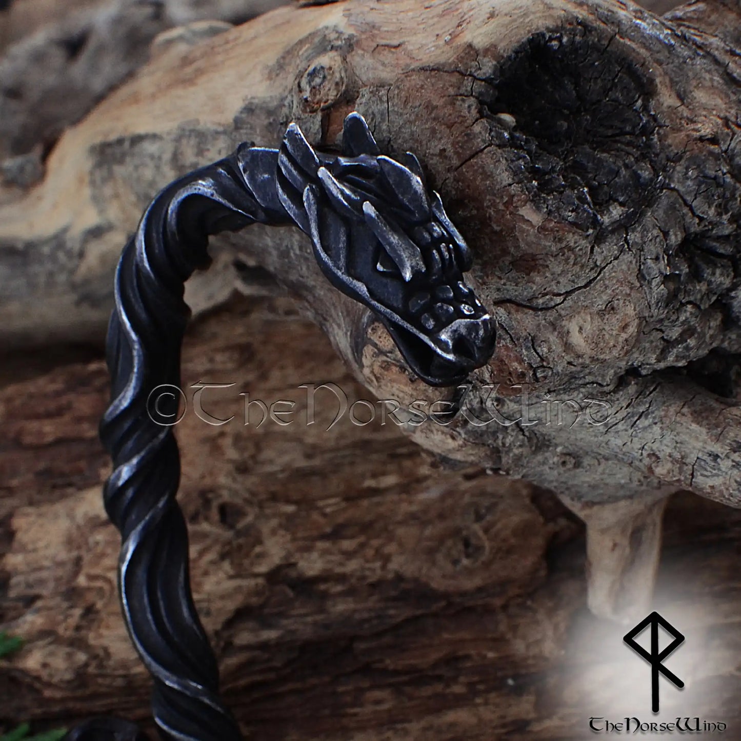 Viking Dragon Bracelet – Hand Forged Norse Nidhogg Arm Ring - The Norse Wind