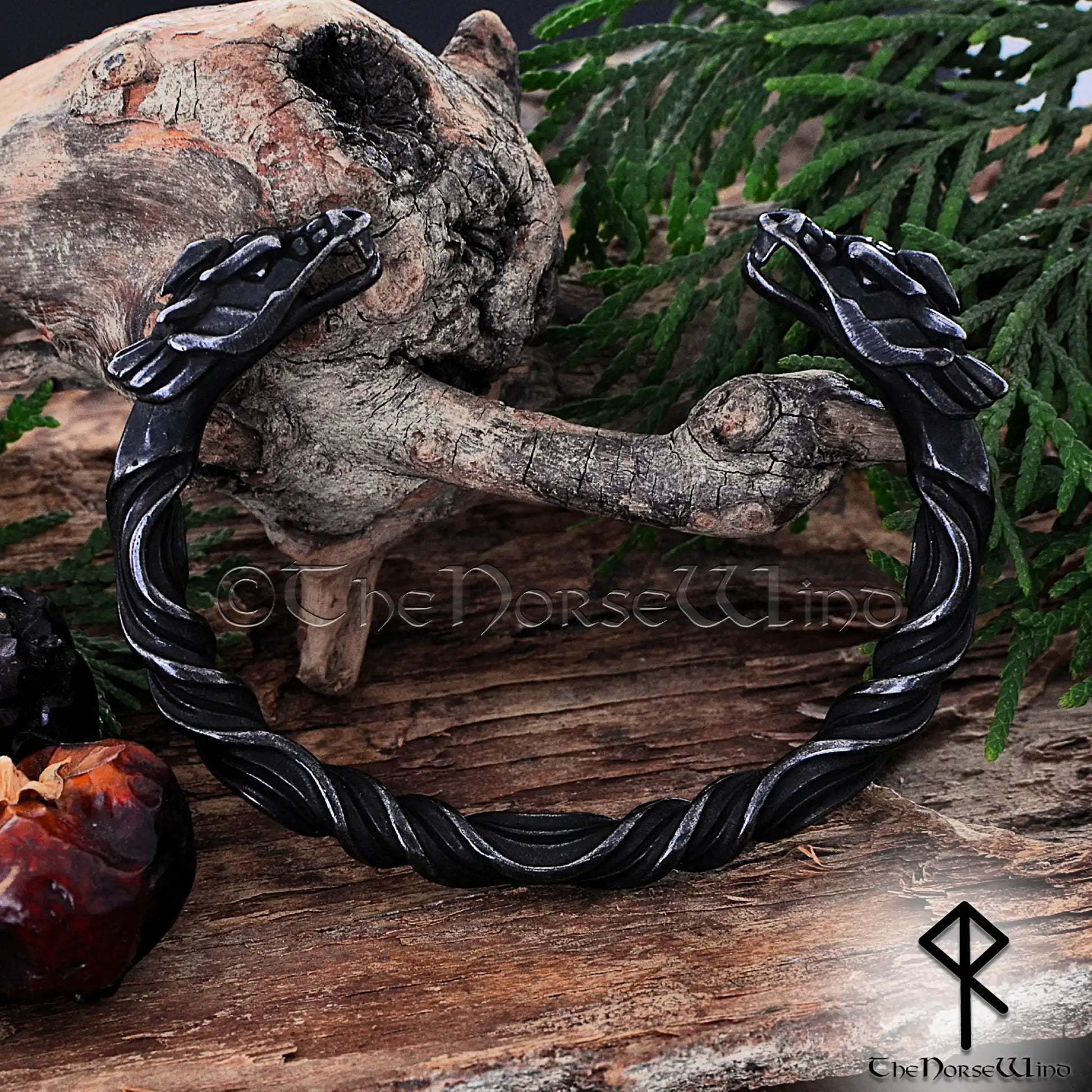 Viking Dragon Bracelet – Hand Forged Norse Nidhogg Arm Ring - The Norse Wind