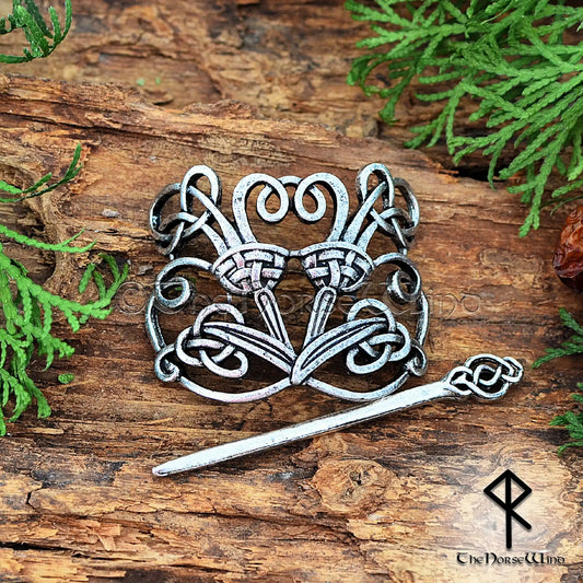Celtic Knot Hair Pin – Viking Hair Clip for Women, Medieval Hair Accessory