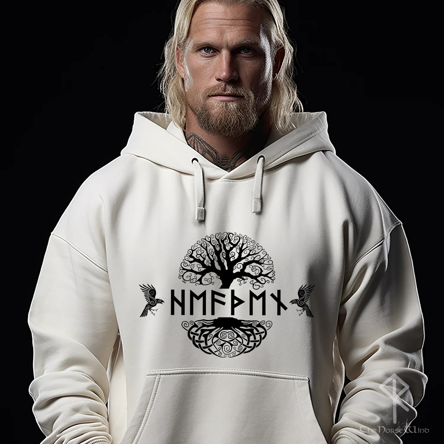 Personalized Viking Hoodie, Name in Runes Norse Sweatshirt - TheNorseWind