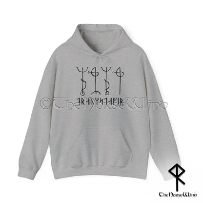 Draumstafir Wikinger Kapuzenpullover, Nordisches Schutzrunen Sweatshirt, Isländischer Magischer Stab