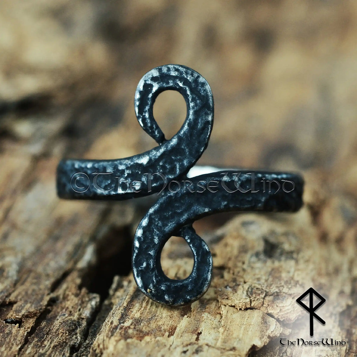 Nordic Magic Rings Forged Iron Viking Ring – Jormungandr Infinity Serpent Norse Jewelry ...
