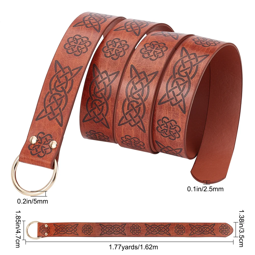 Viking Leather Belt with Celtic Knots - The Norse Wind