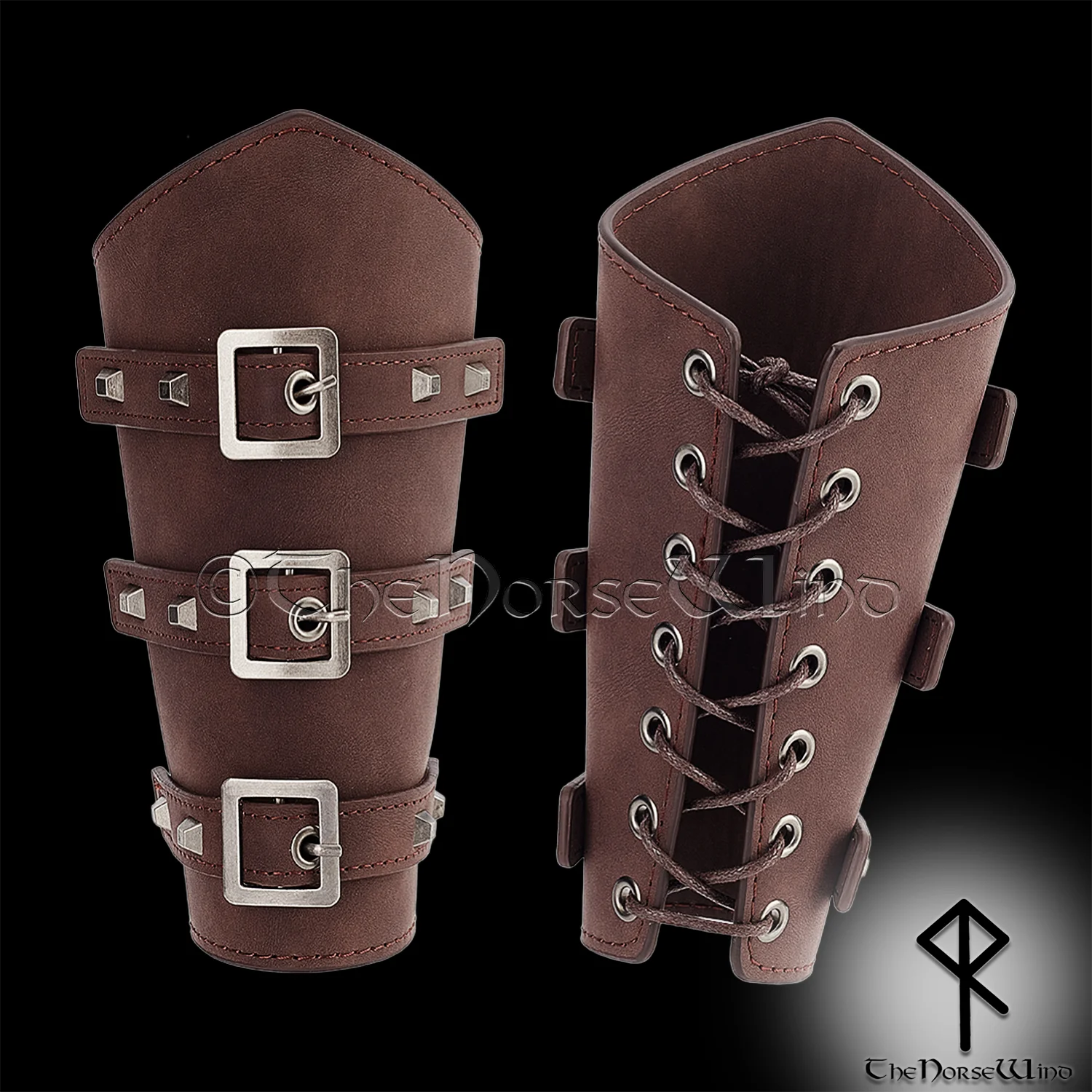 Viking Leather Bracers, Medieval Arm Guards - LARP Armor