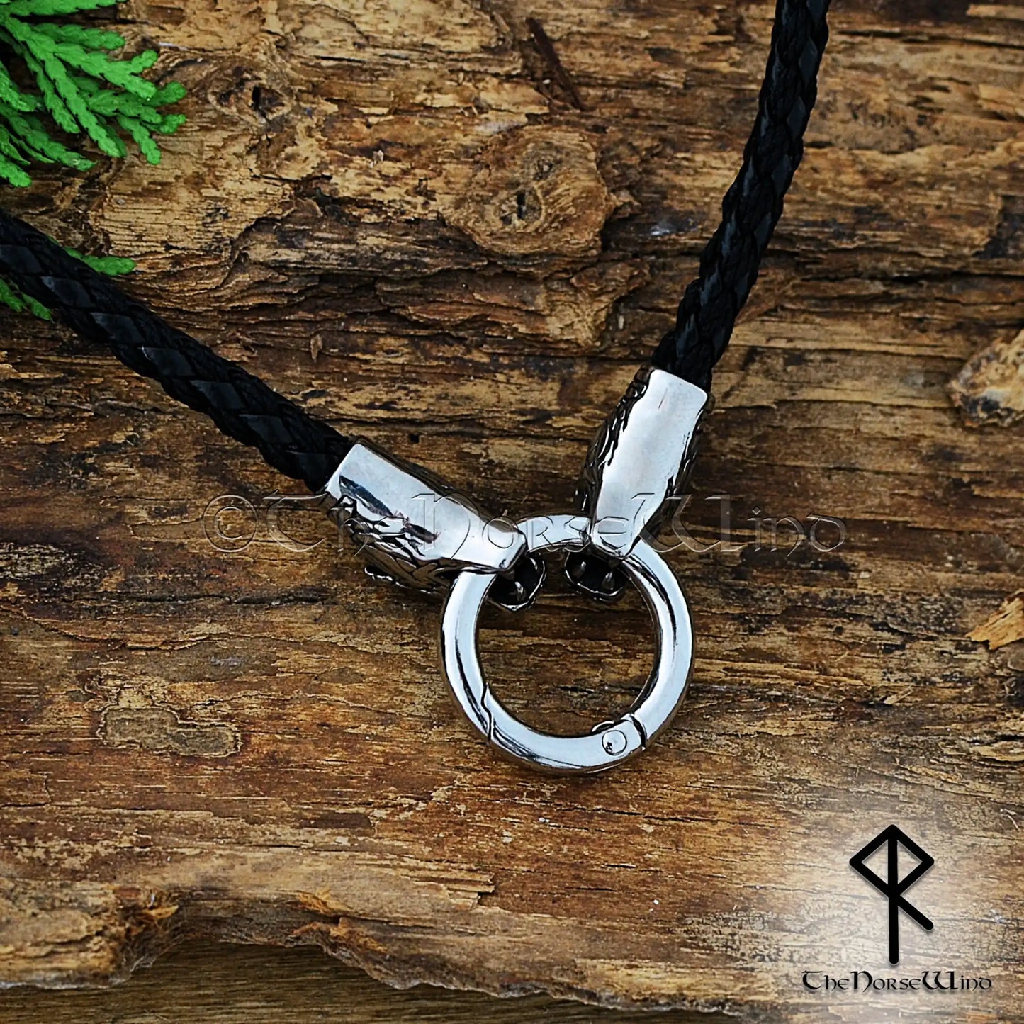 Fenrir Wolf Viking Leather Necklace – Custom O-Ring & Runes