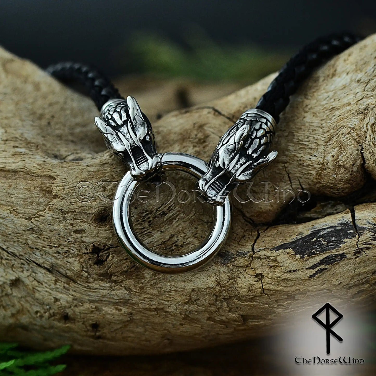 Fenrir Wolf Viking Leather Necklace – Custom O-Ring & Runes