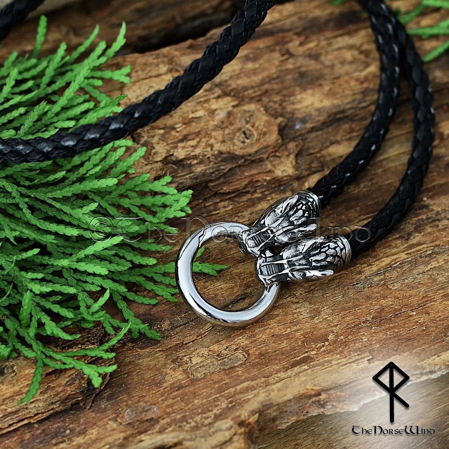Fenrir Wolf Viking Leather Necklace – Custom O-Ring & Runes