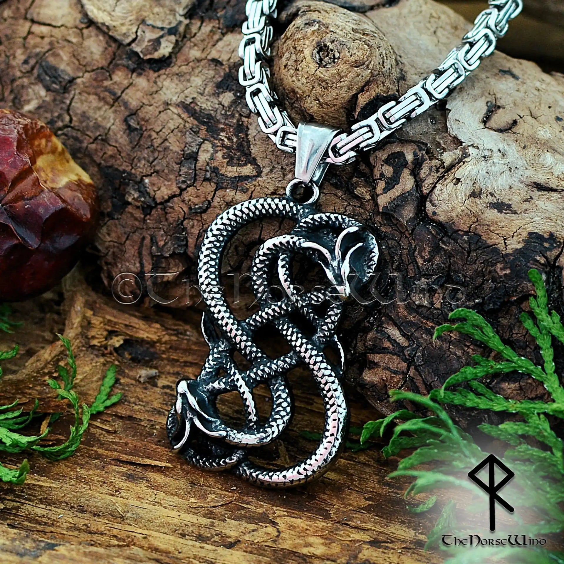 NieR 裏起毛 PARKA SNAKE 蛇 viking-loki-snake-necklace-