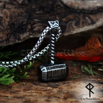 Thor's Hammer / Mjolnir Viking Necklace - Stainless Steel Pendant