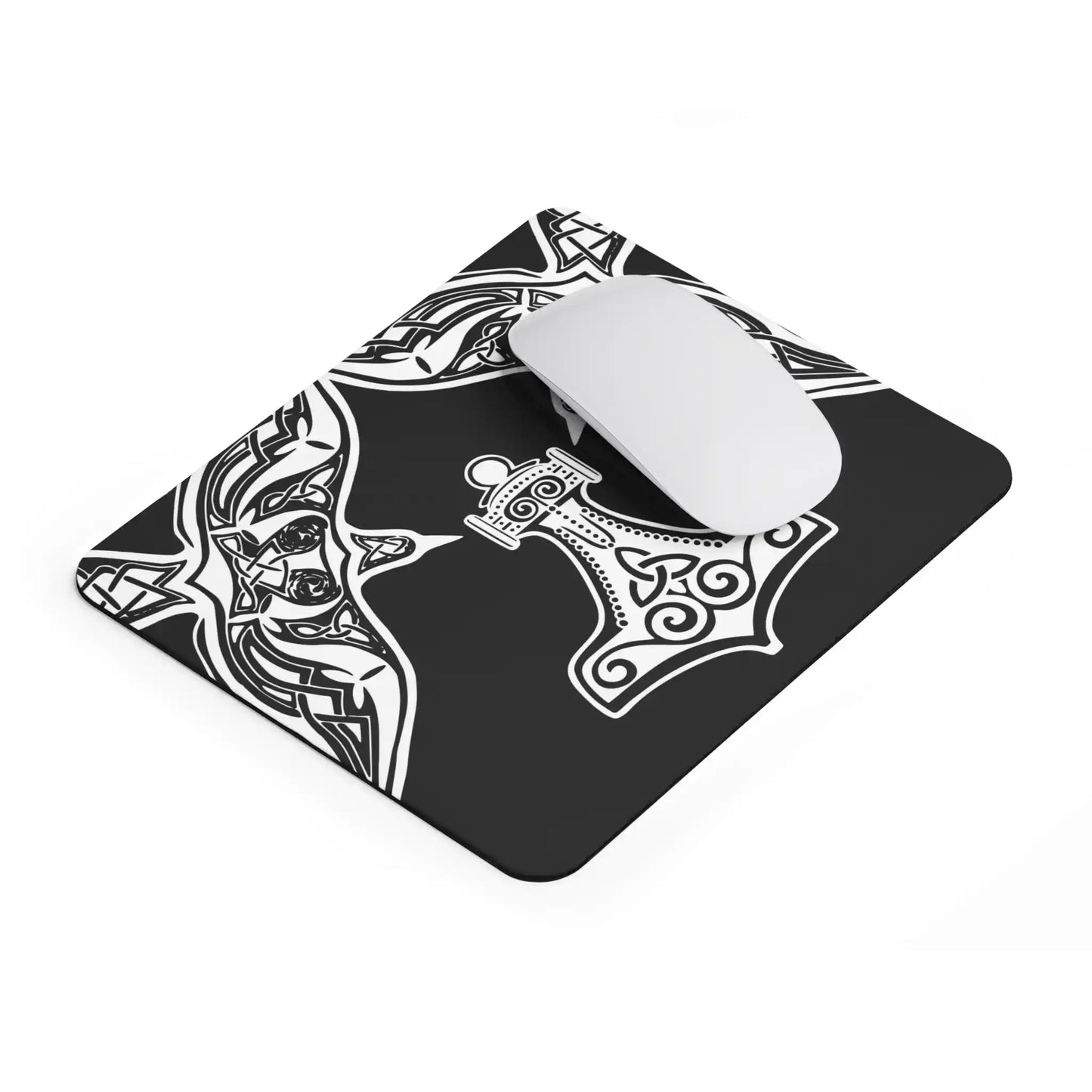 Thor’s Hammer Viking Mouse Pad – Odin’s Ravens Mjolnir Desk Mat