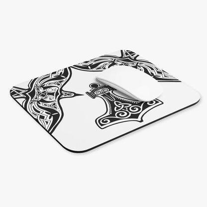 Thor’s Hammer Viking Mouse Pad – Odin’s Ravens Mjolnir Desk Mat