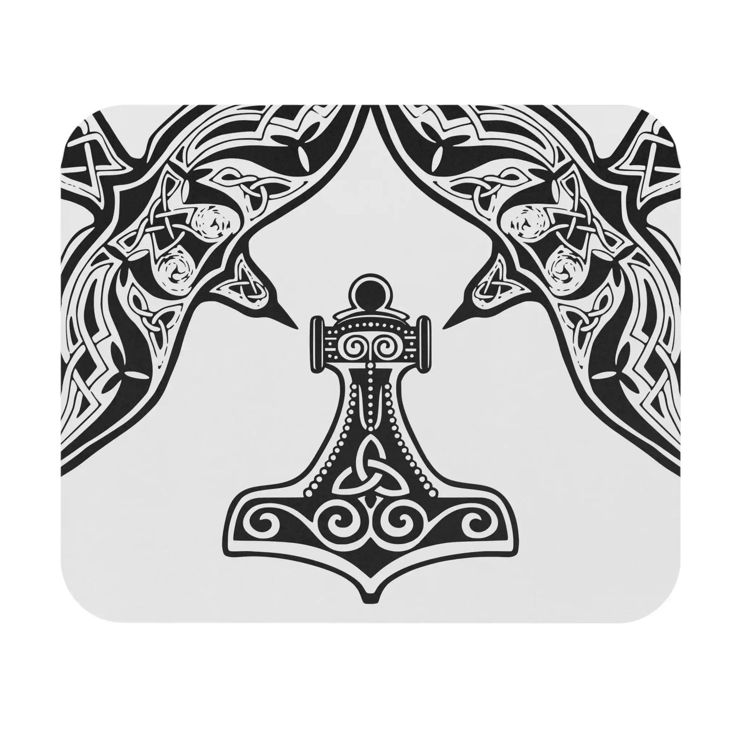Thor’s Hammer Viking Mouse Pad – Odin’s Ravens Mjolnir Desk Mat