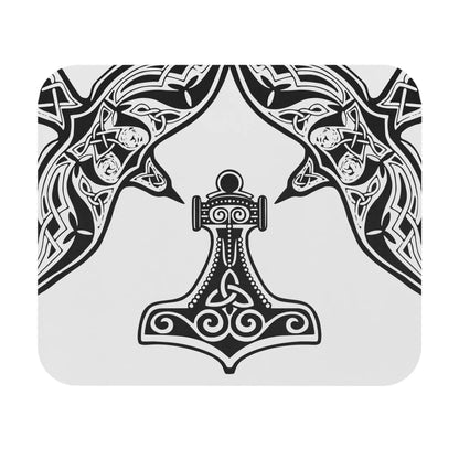 Thor’s Hammer Viking Mouse Pad – Odin’s Ravens Mjolnir Desk Mat