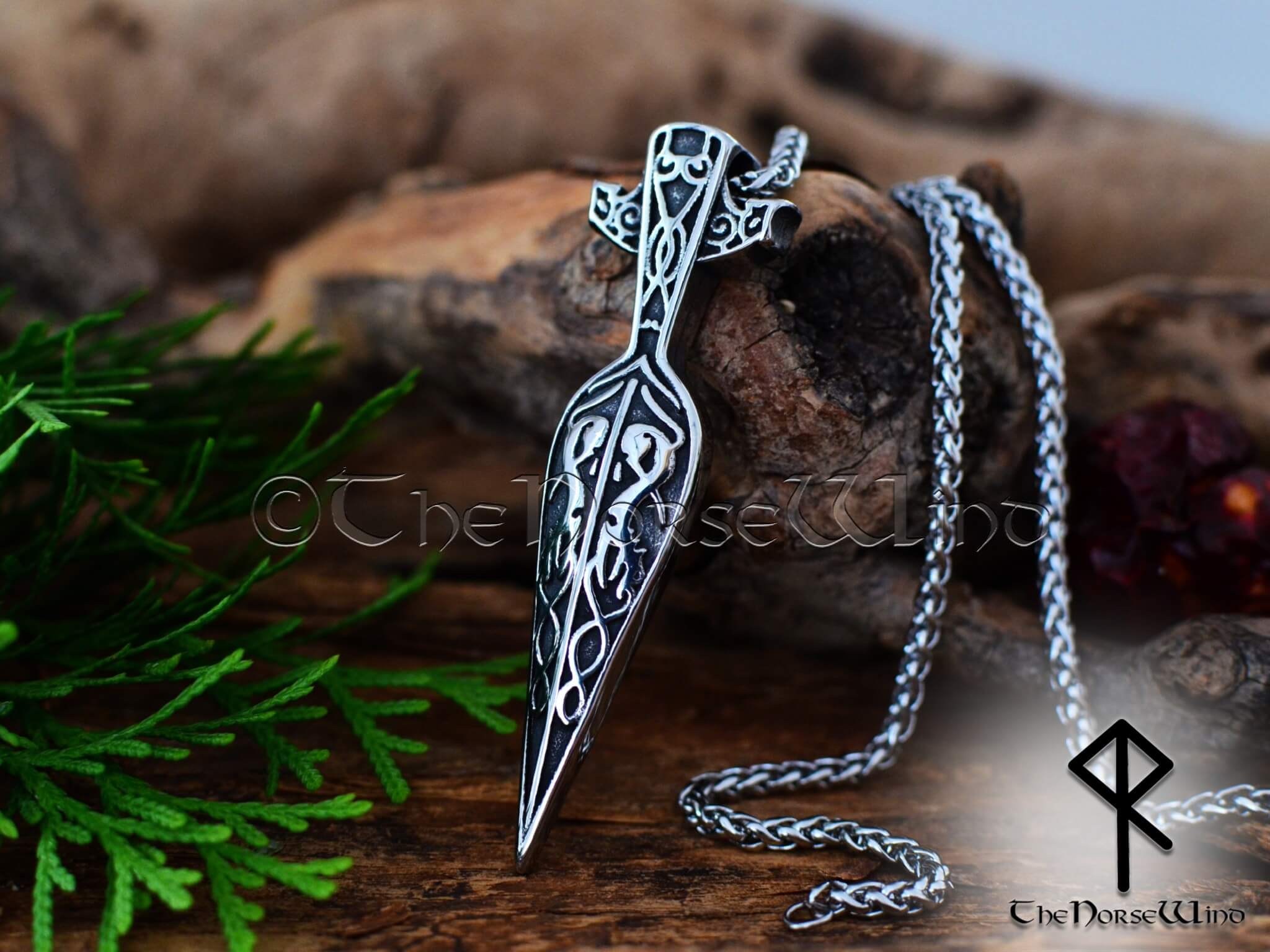 Gungnir Viking Necklace - Odin's Spear Stainless Steel Arrowhead Norse ...