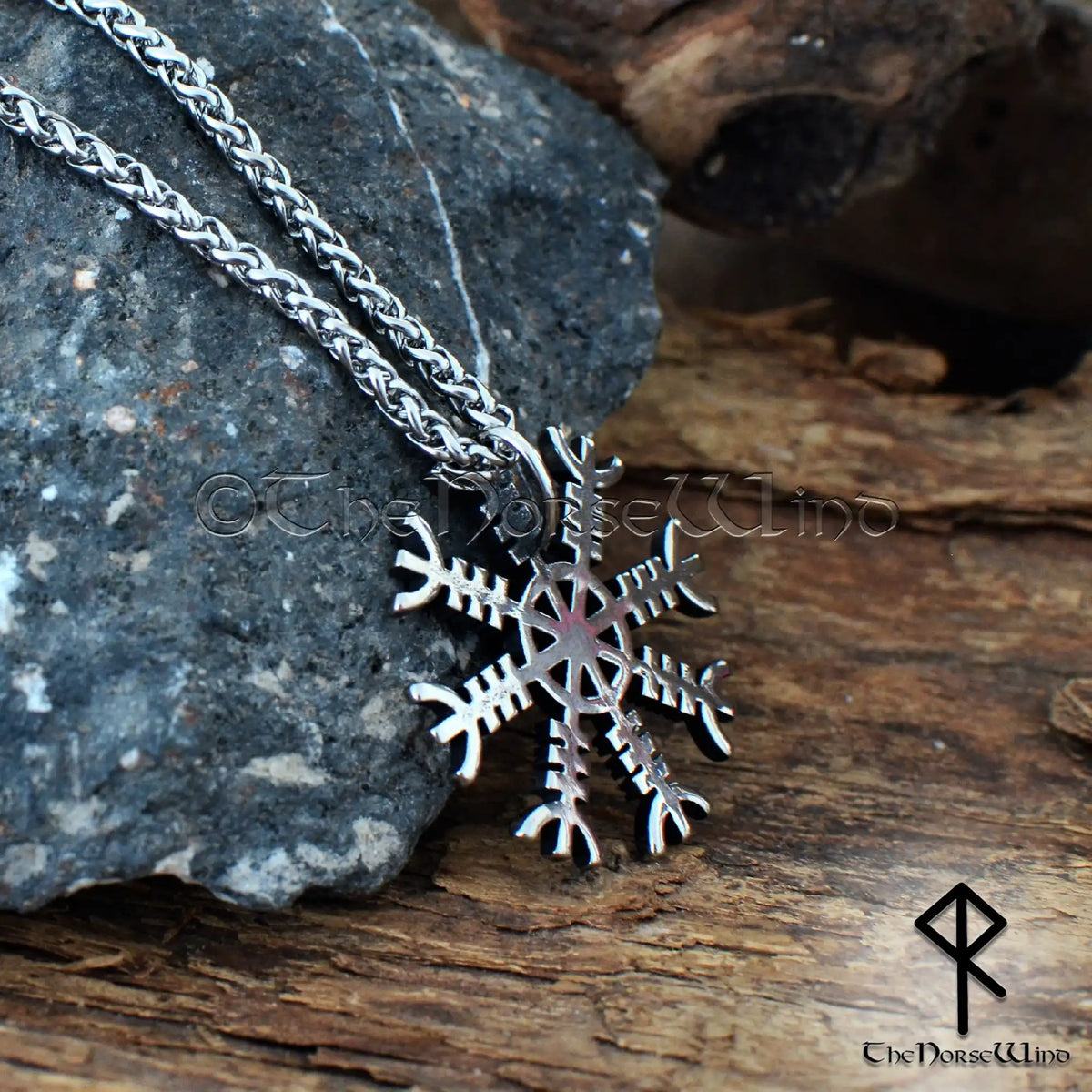 Helm of Awe Viking Necklace – Aegishjalmur Stainless Steel Pendant