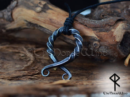 Hand Forged Troll Cross Pendant, Viking Trollkors Necklace