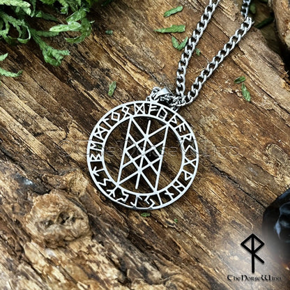 Web of Wyrd Viking Necklace – Norse Runes Amulet of Fate