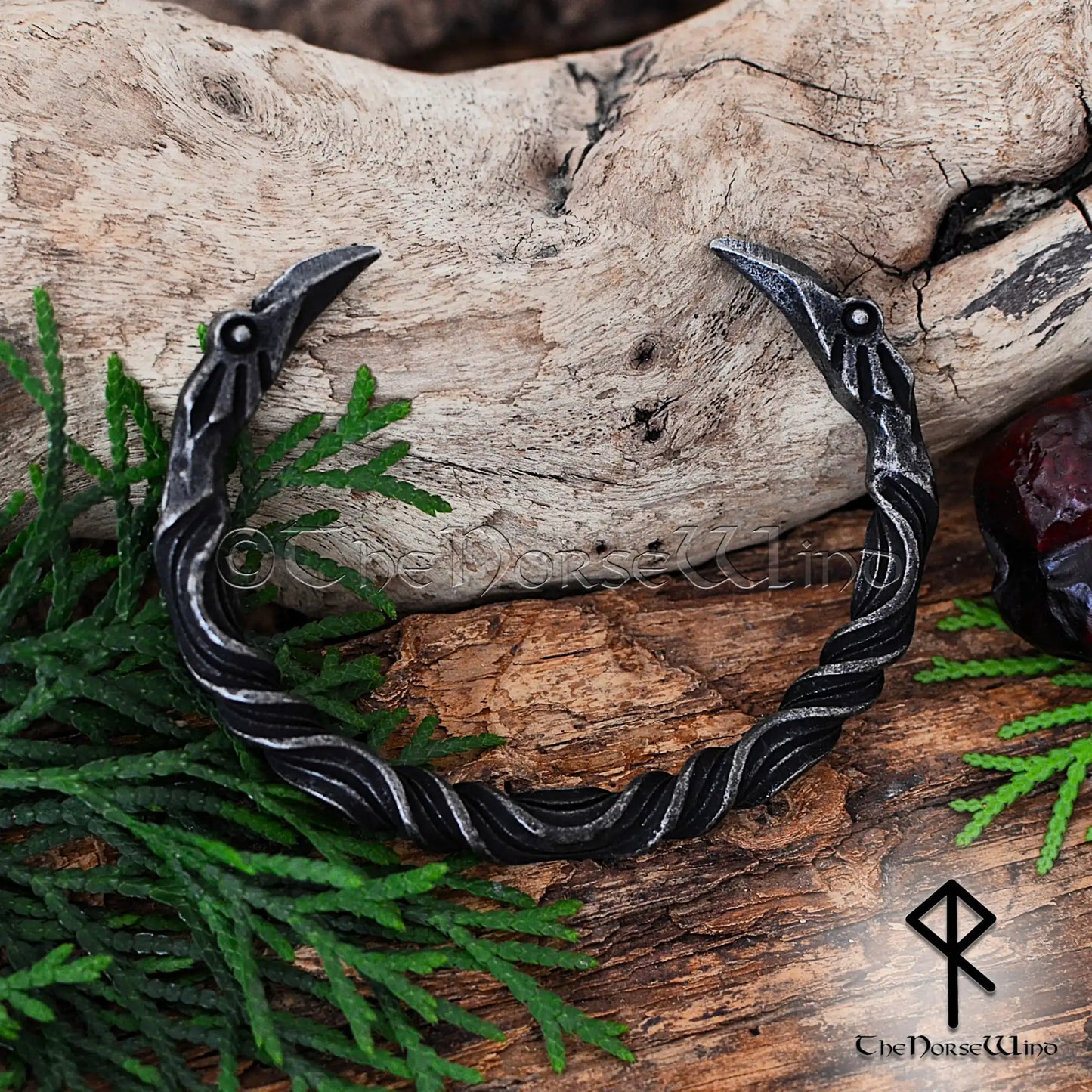 Viking Raven Bracelet – Hand Forged Stainless Steel Norse Torc