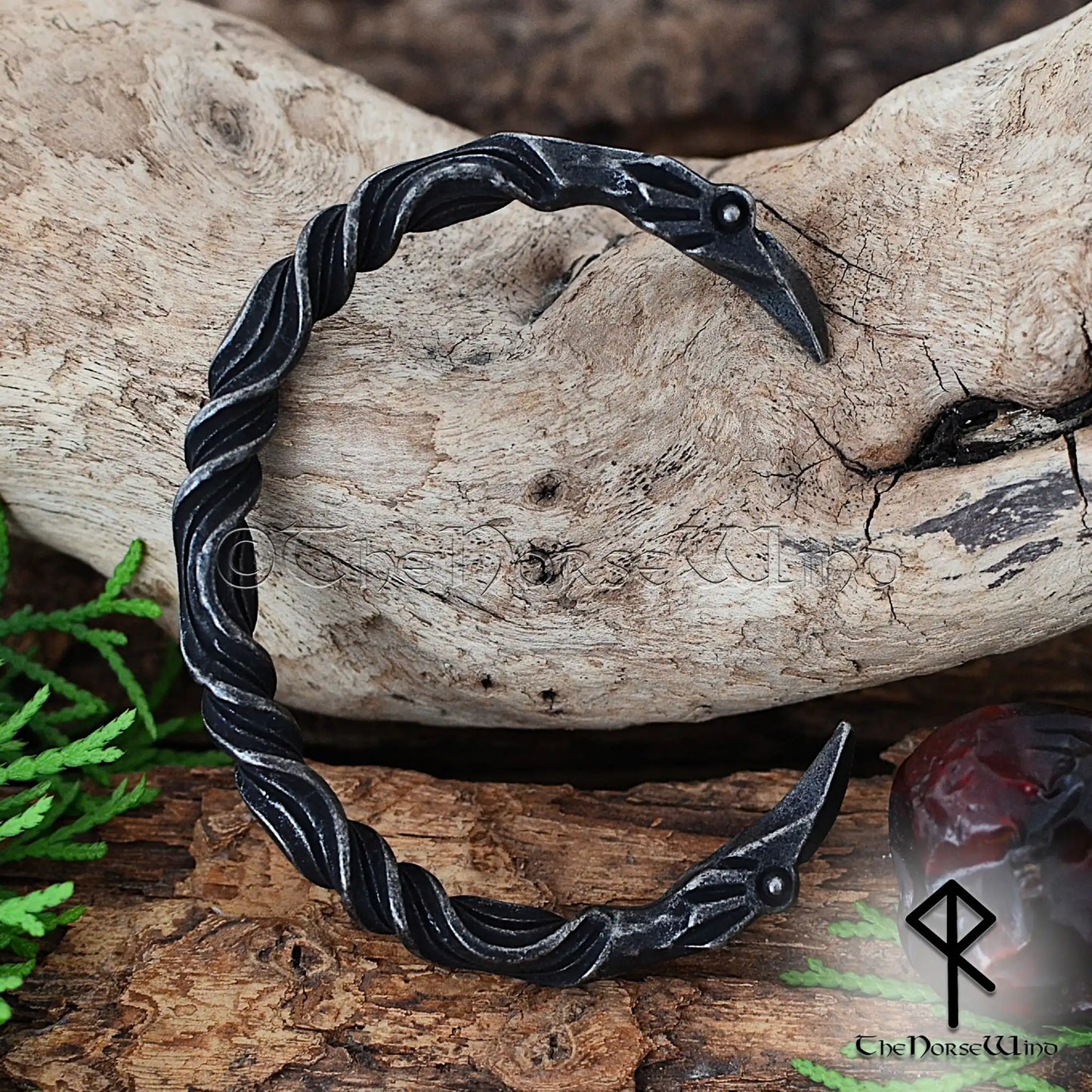 Viking Raven Bracelet – Hand Forged Stainless Steel Norse Torc