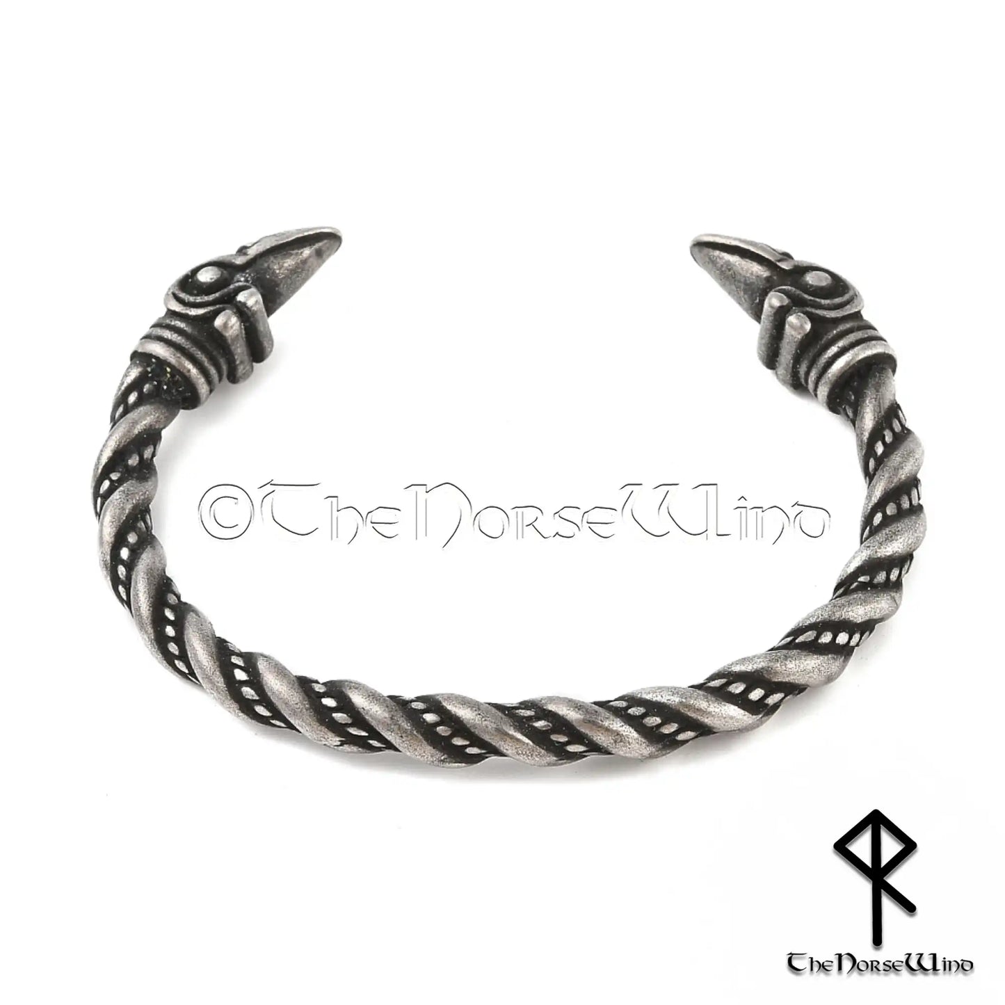 Odin's Ravens Viking Bracelet, Hugin & Munin Stainless Steel Torc - The Norse Wind