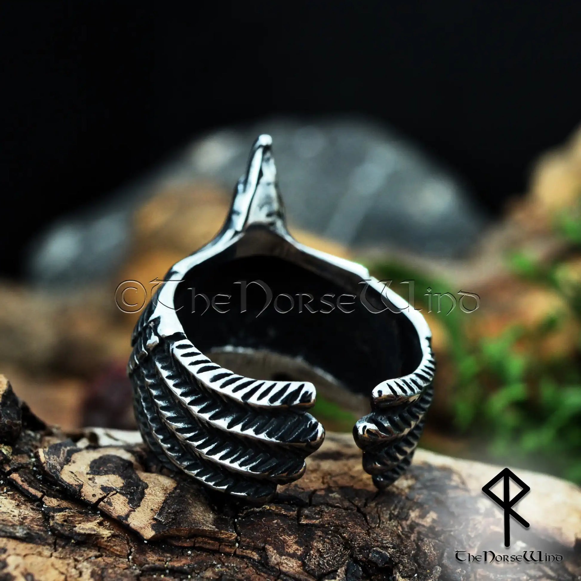 Viking Raven Ring - Flying Odin's Raven Silver Jewelry | The Norse Wind