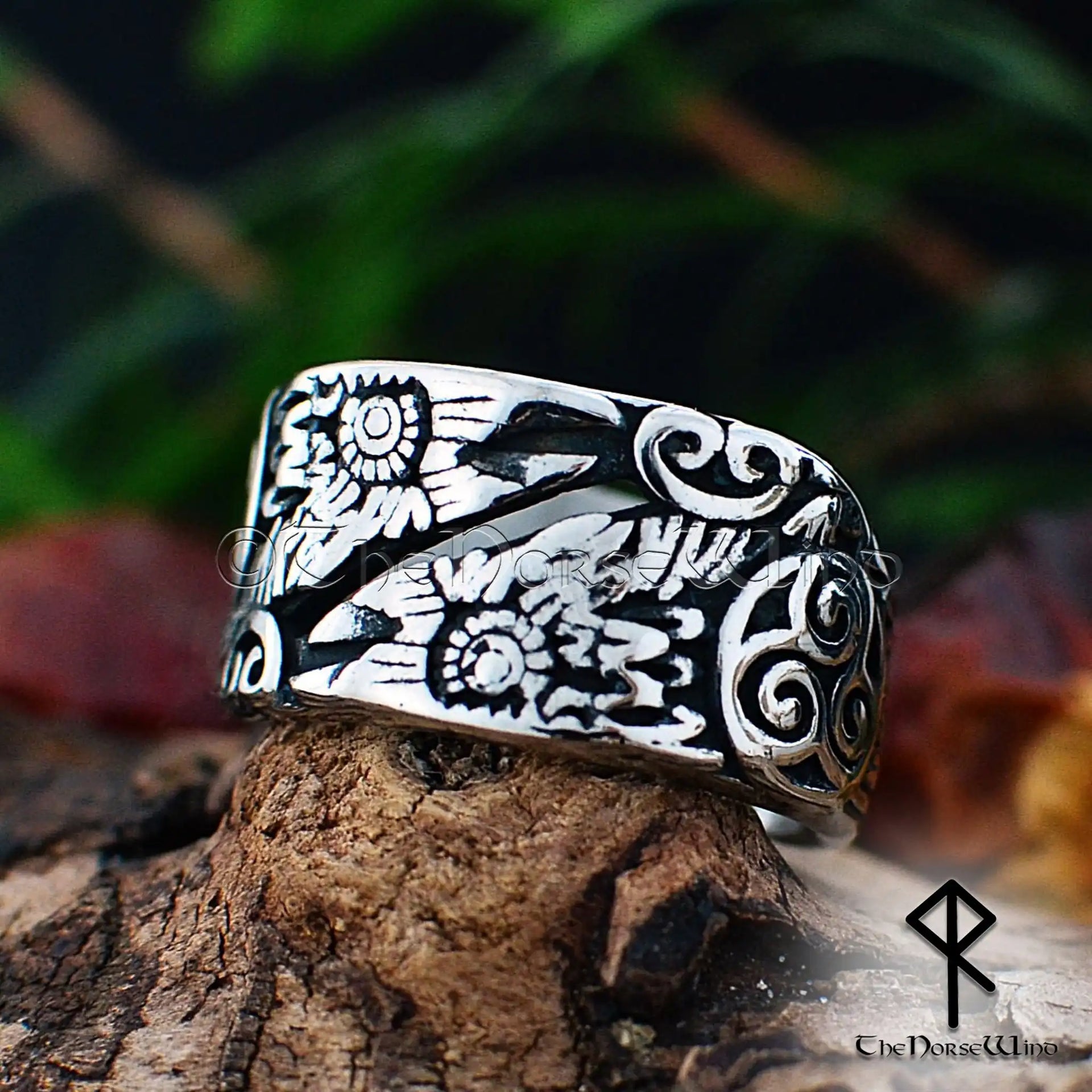 Odin's Ravens Viking Ring – Huginn & Muninn Raven Ring in