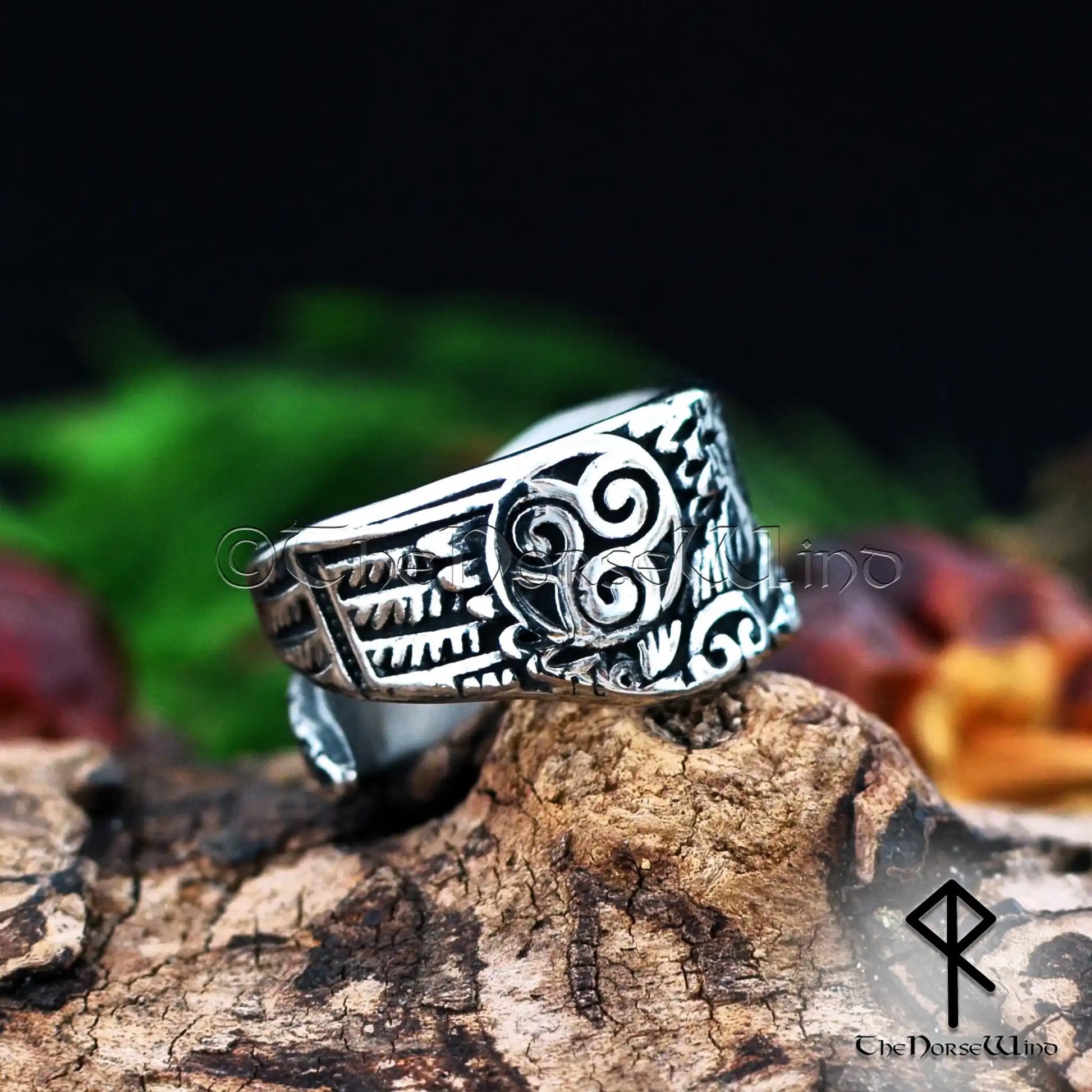 Odin's Ravens Viking Ring, Huginn & Muninn Stainless Steel Jewelry