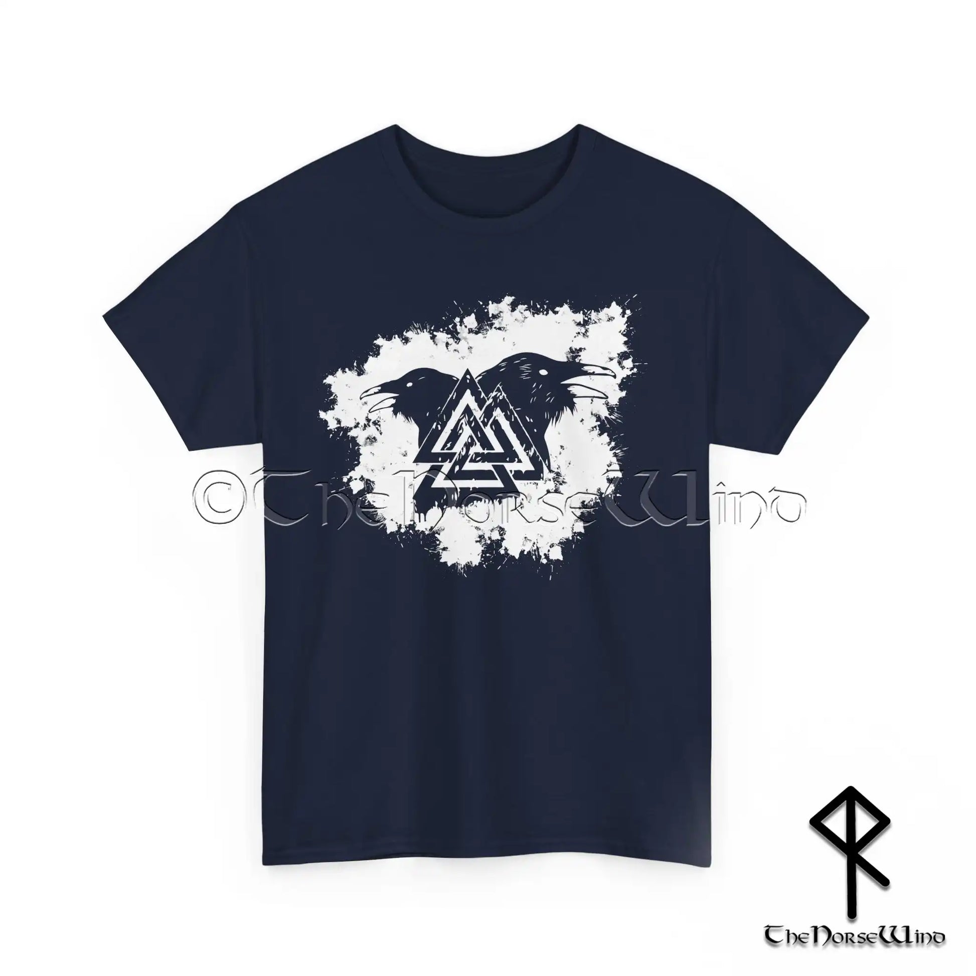 Viking Ravens T-shirt - Valknut & Odin's Ravens Norse Warriors Tee - The Norse Wind