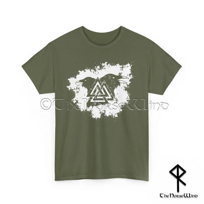 Viking Ravens T-shirt - Valknut & Odin's Ravens Norse Warriors Tee - The Norse Wind