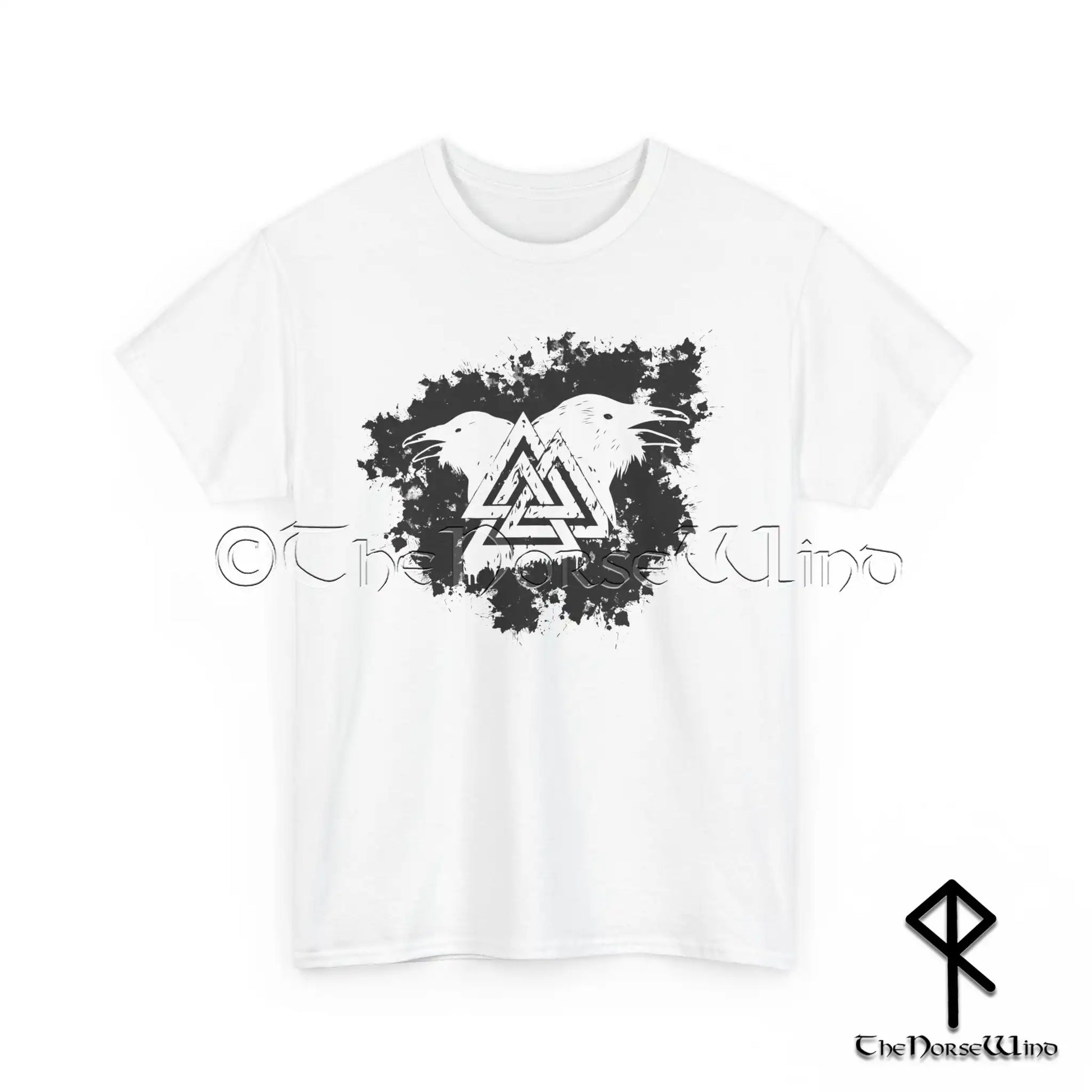 Viking Ravens T-shirt - Valknut & Odin's Ravens Norse Warriors Tee - The Norse Wind