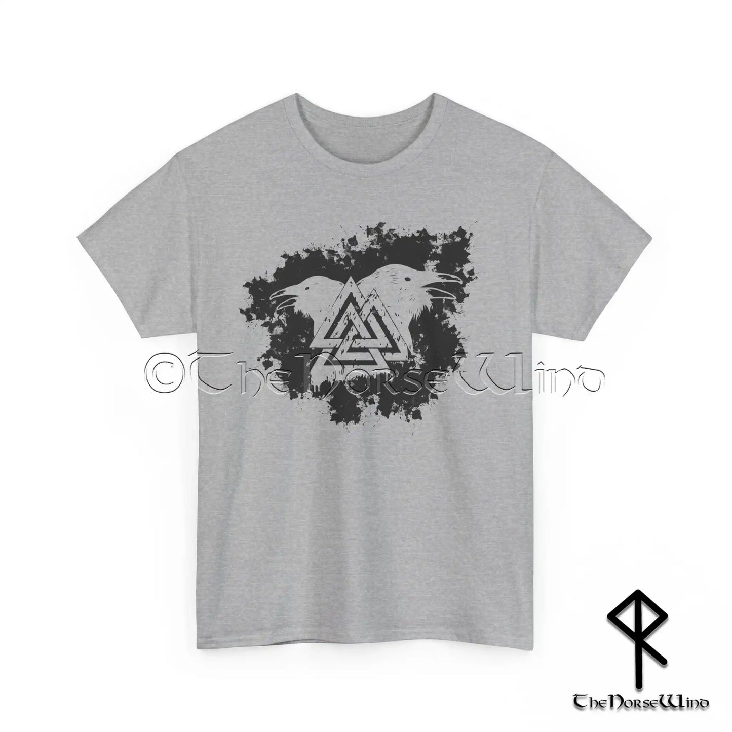 Viking Ravens T-shirt - Valknut & Odin's Ravens Norse Warriors Tee - The Norse Wind