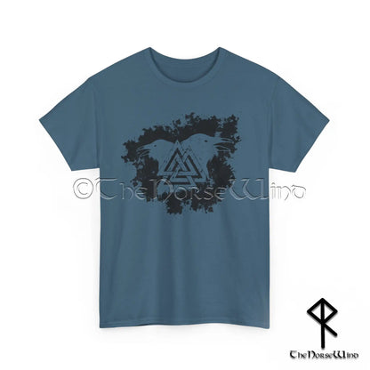 Viking Ravens T-shirt - Valknut & Odin's Ravens Norse Warriors Tee - The Norse Wind