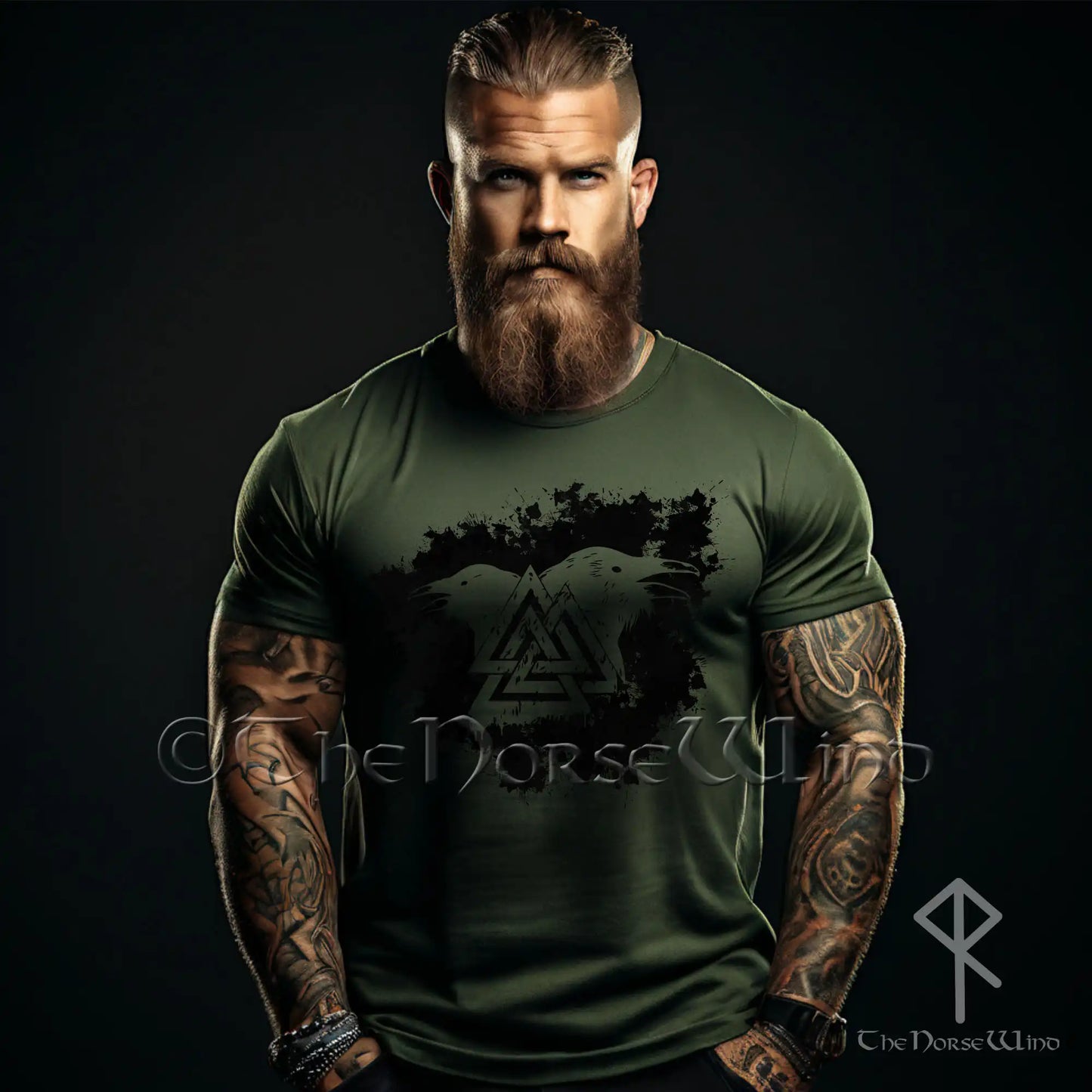 Viking Ravens T-shirt - Valknut & Odin's Ravens Norse Warriors Tee, Huginn and Muninn Nordic Shirt