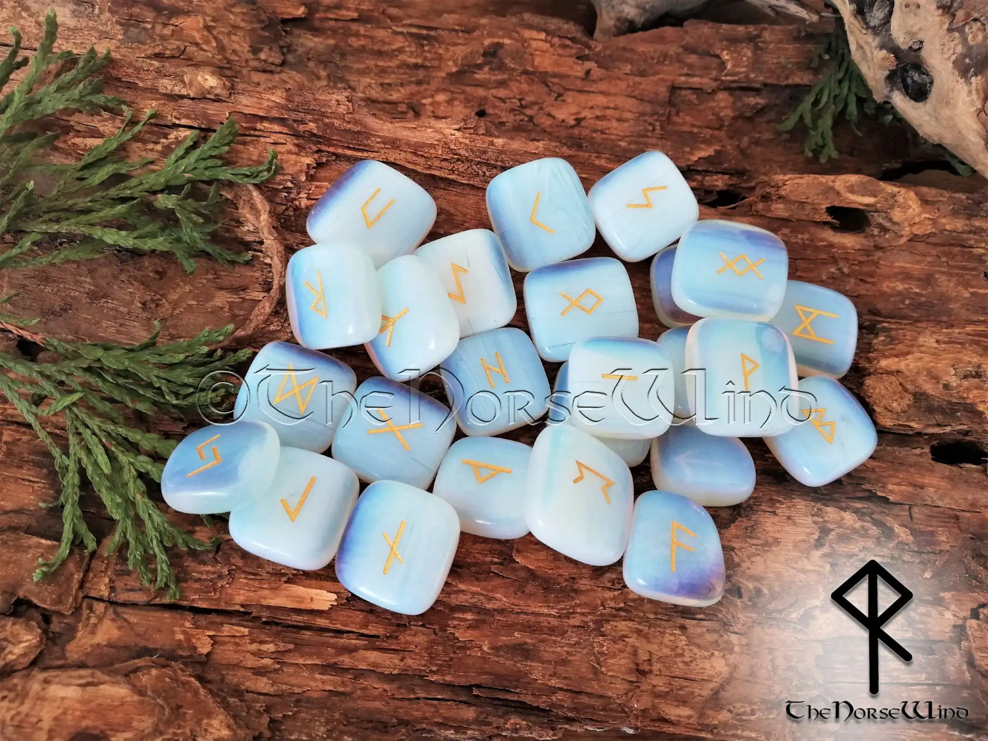 Opalite Viking Runes Set - Elder Futhark Norse Stones | The Norse Wind
