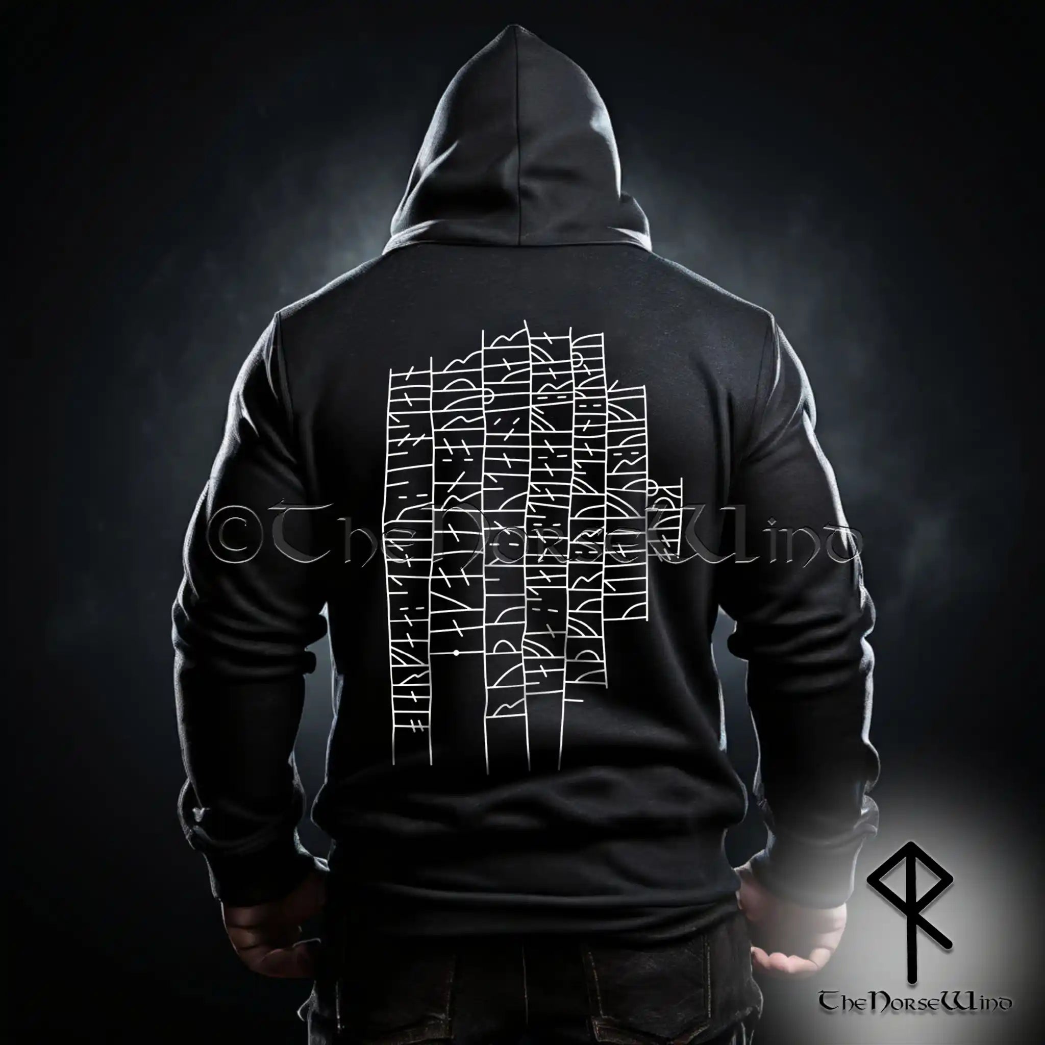 Viking Rune Brand Viking Runes Hoodie, Authentic Norse Runestone Sweatshirt – The Norse Wind