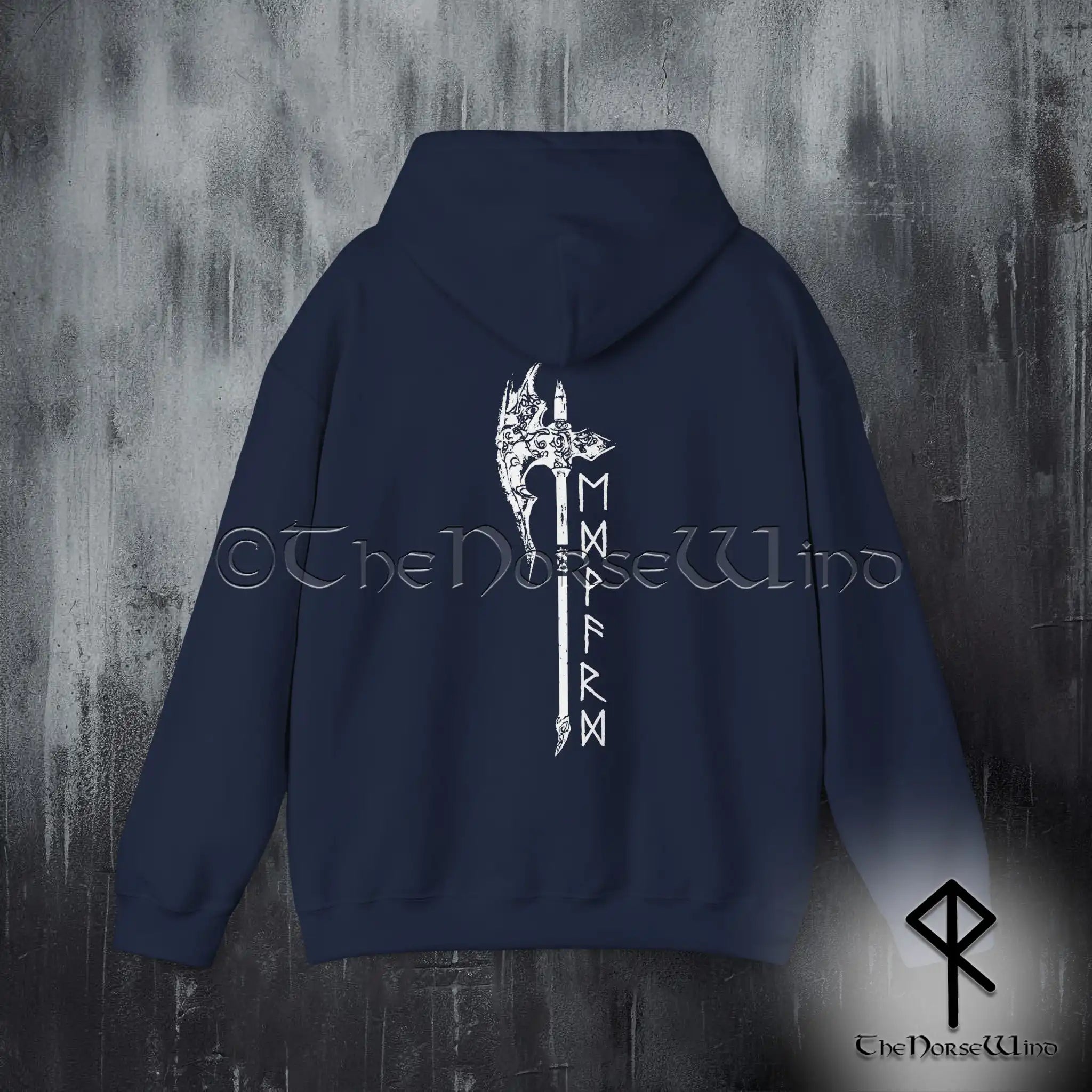 Sweatshirt Viking Avec Motif Runes Et Boussole Nordique - Coton 241 G, Coupe Classique - Idée Cadeau Mythologie Nordique