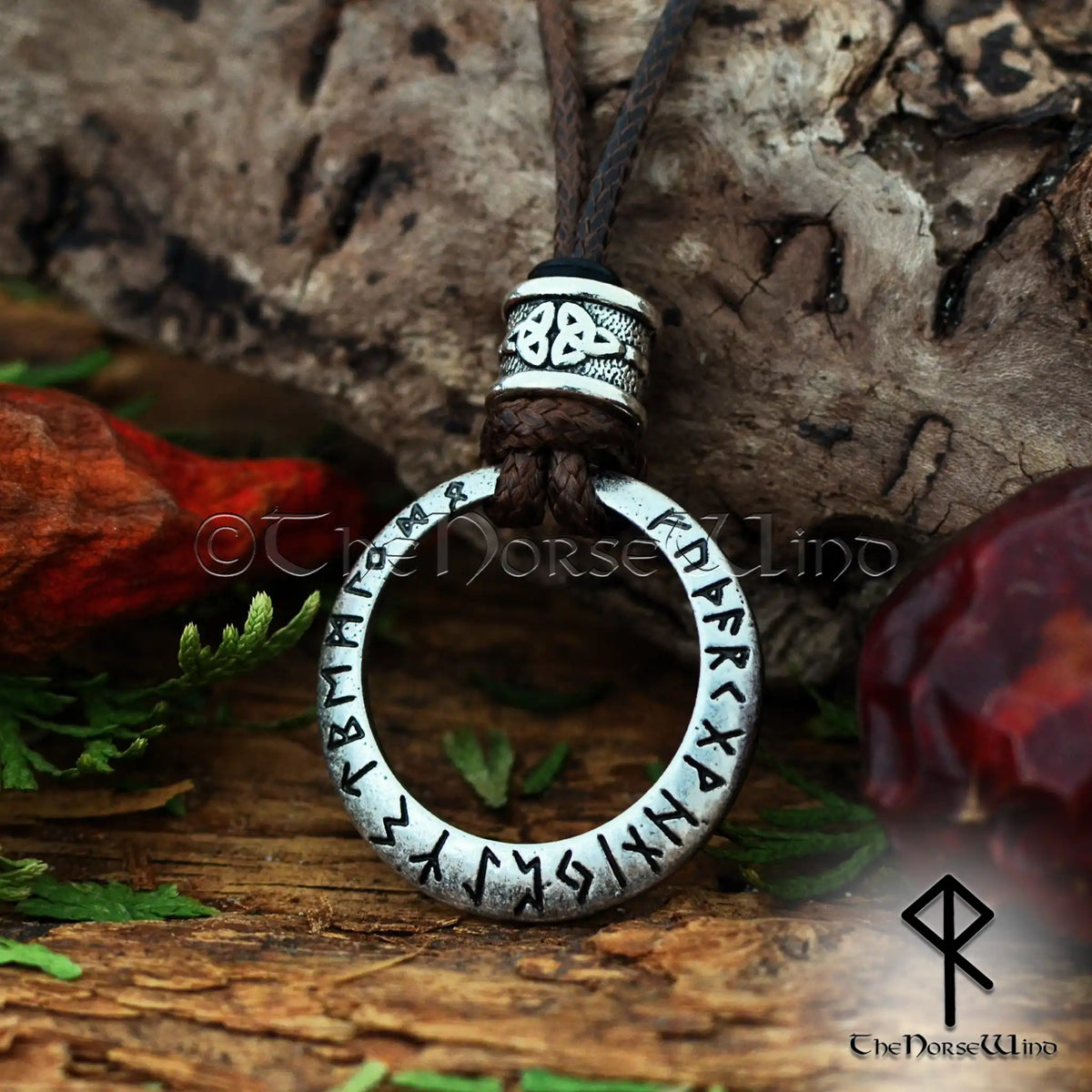 Runic Pendant Viking Rune Circle Necklace, Ancient FUTHARK Pendant | The Norse Wind