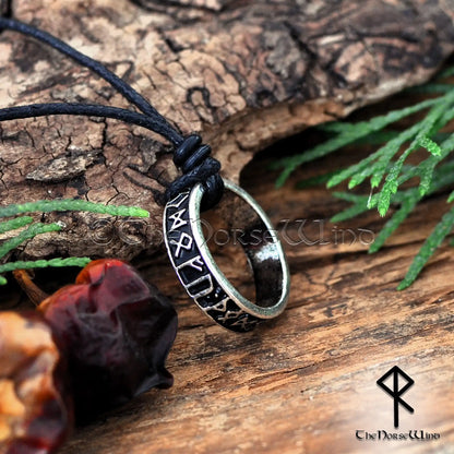 Ancient Viking Runes Ring Necklace