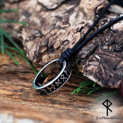 Ancient Viking Runes Ring Necklace