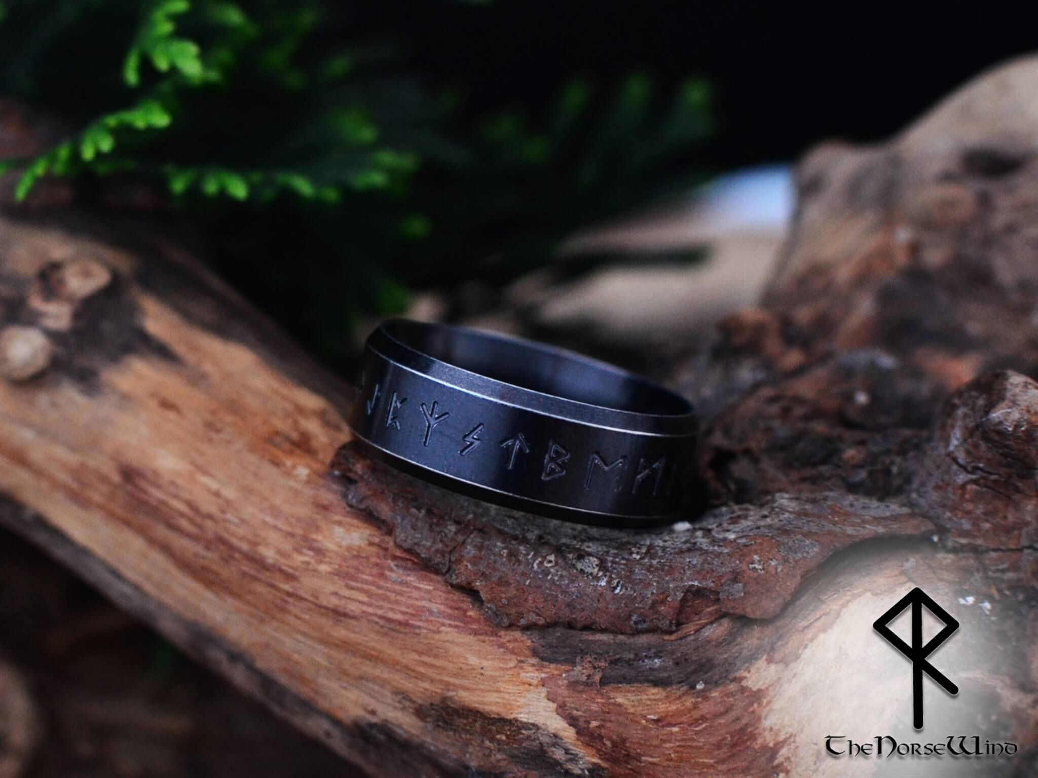 Viking Runes Band Ring, Stainless Steel – The Norse Wind