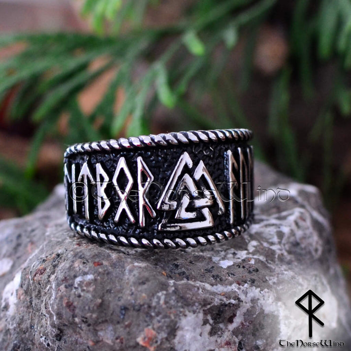Valknut Viking Runes Ring - Odin's Symbol Men's Ring, Stainless Steel ...