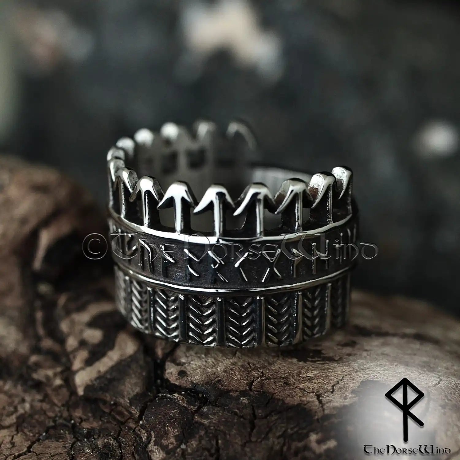 Handcrafted Arrows Elder Futhark Runes Ring - Stainless Steel – The ...