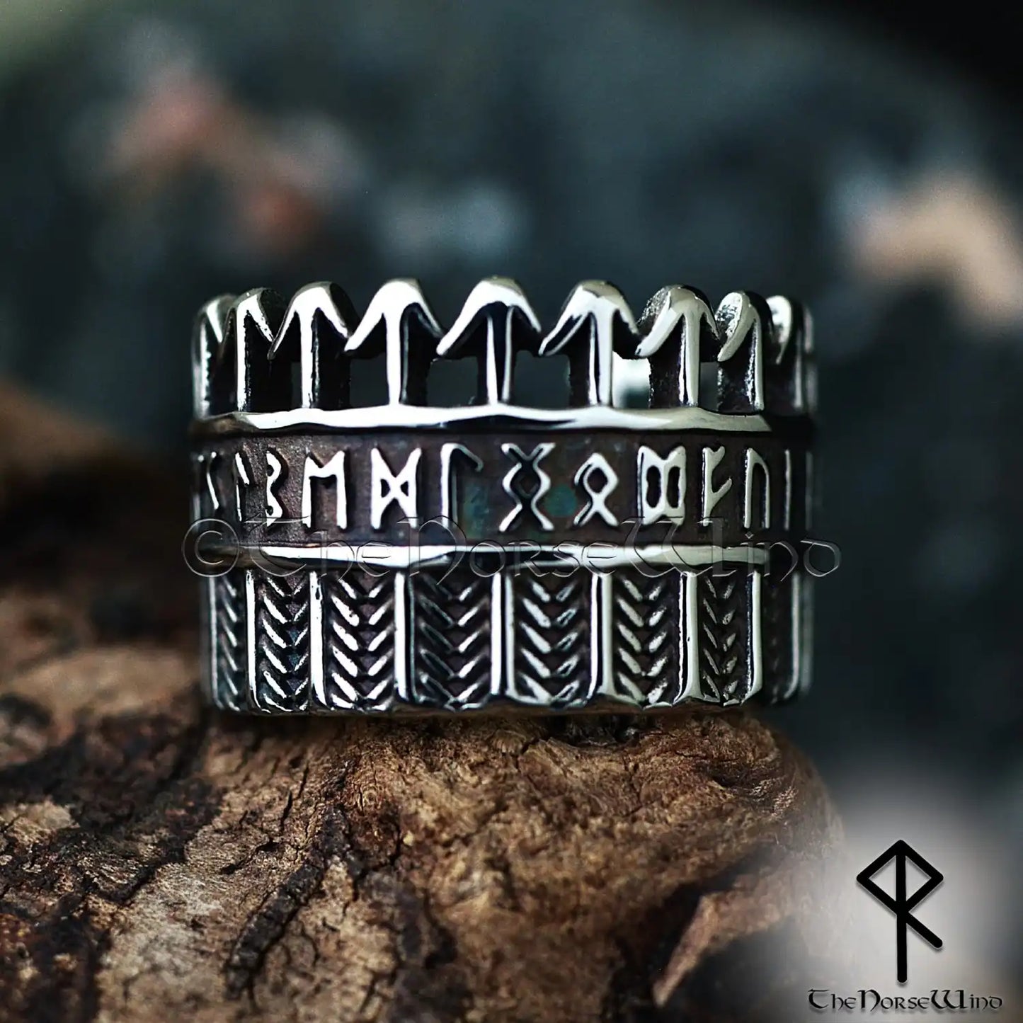 Handcrafted Arrows Elder Futhark Runes Ring - Stainless Steel – The ...