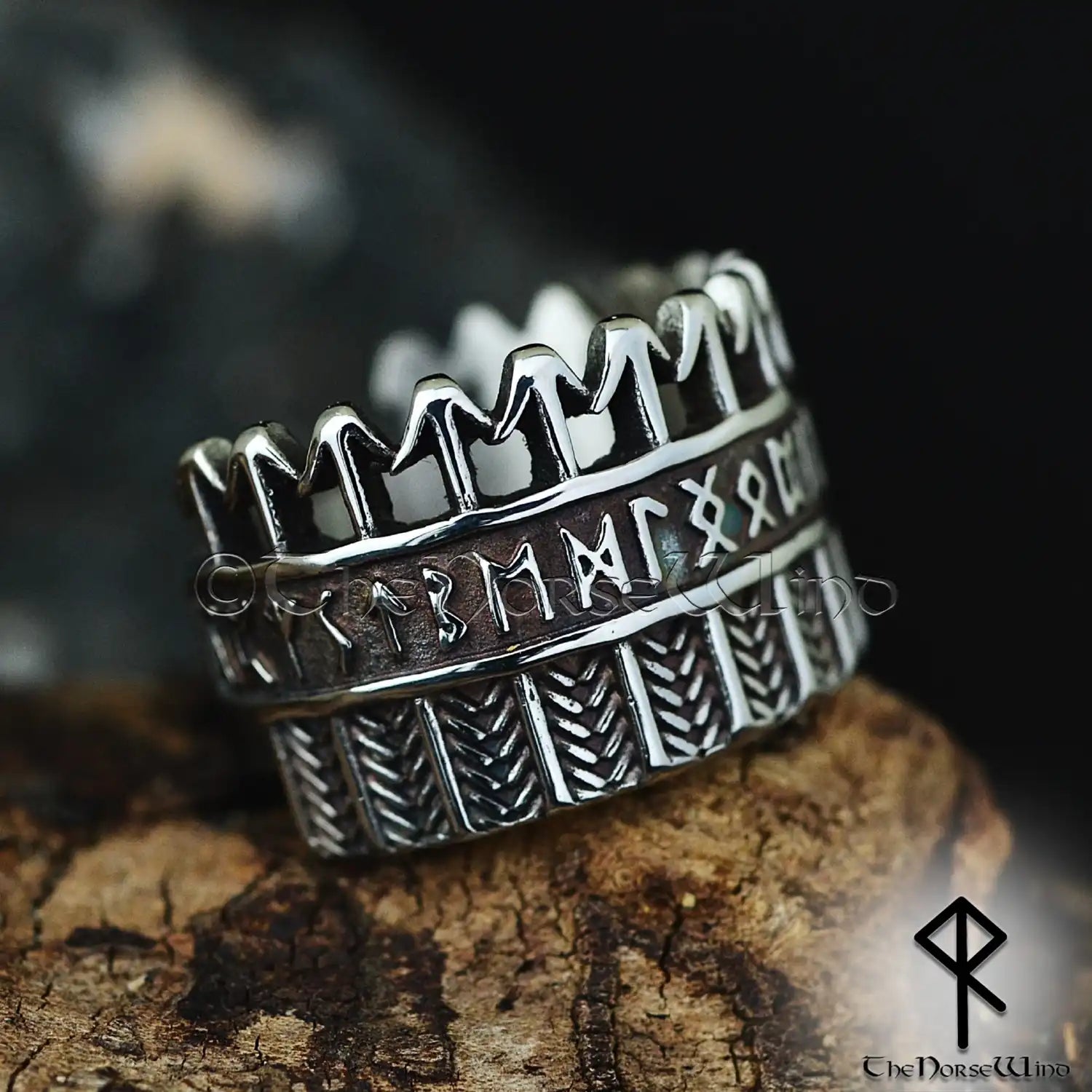 Handcrafted Arrows Elder Futhark Runes Ring - Stainless Steel – The ...